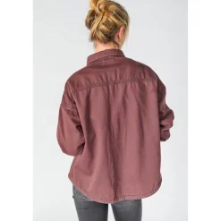 Veste Eliza en jeans lie de vin violet