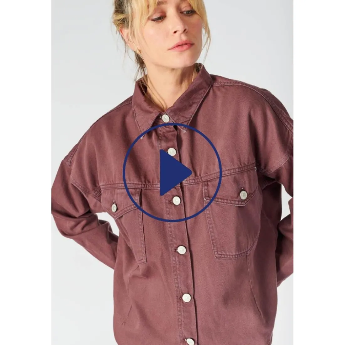 Veste Eliza en jeans lie de vin violet