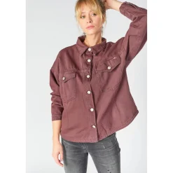 Veste Eliza en jeans lie de vin violet
