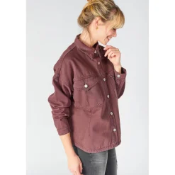 Veste Eliza en jeans lie de vin violet