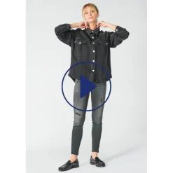 Veste Eliza en jeans noir délavé