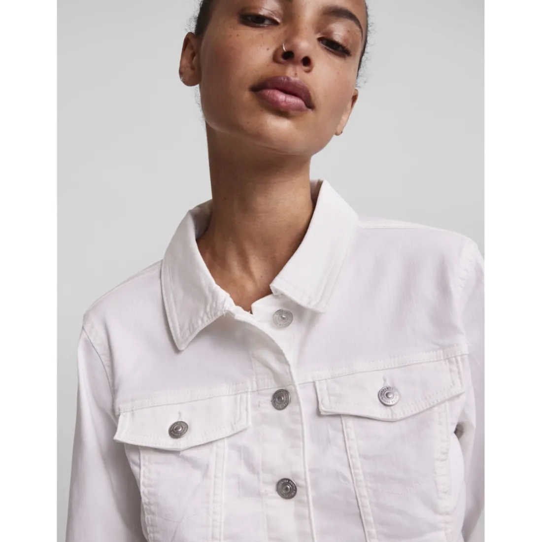 Veste en denim Coia blanc en coton Maia