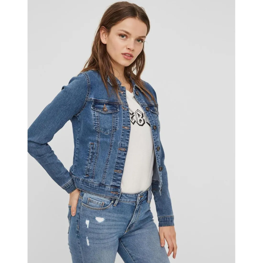 Veste en jean bleu Gia