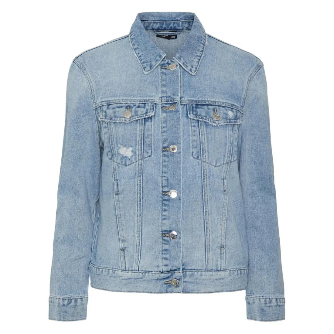 Veste en jean Col en V Manches longues bleu Gail