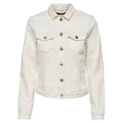 Veste en jean col italien ecru Skye