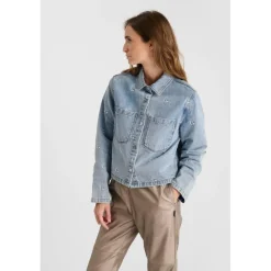 Veste en jeans à broderies monogramme APOLO Emma