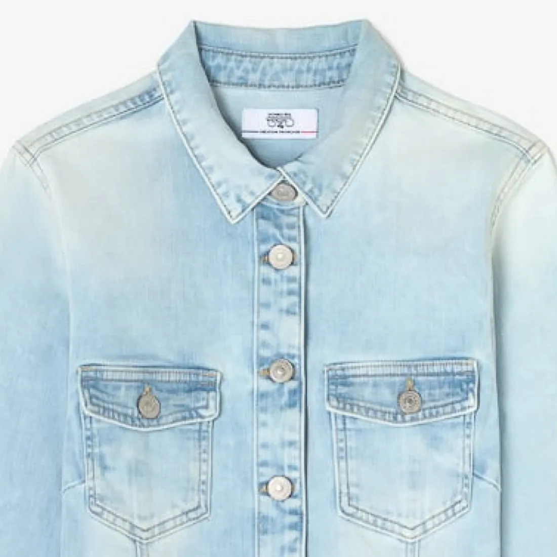 Veste en jeans, droite poches plaquées LILLY bleu Emma