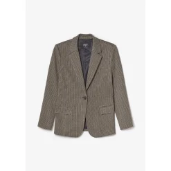 Veste fille blazer Zoyagi à motif pied de poule pour fille beige