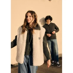 Veste fille sans manches OKAGI blanc Yara