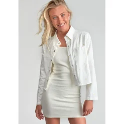 Veste fille YELENAGI blanc en coton
