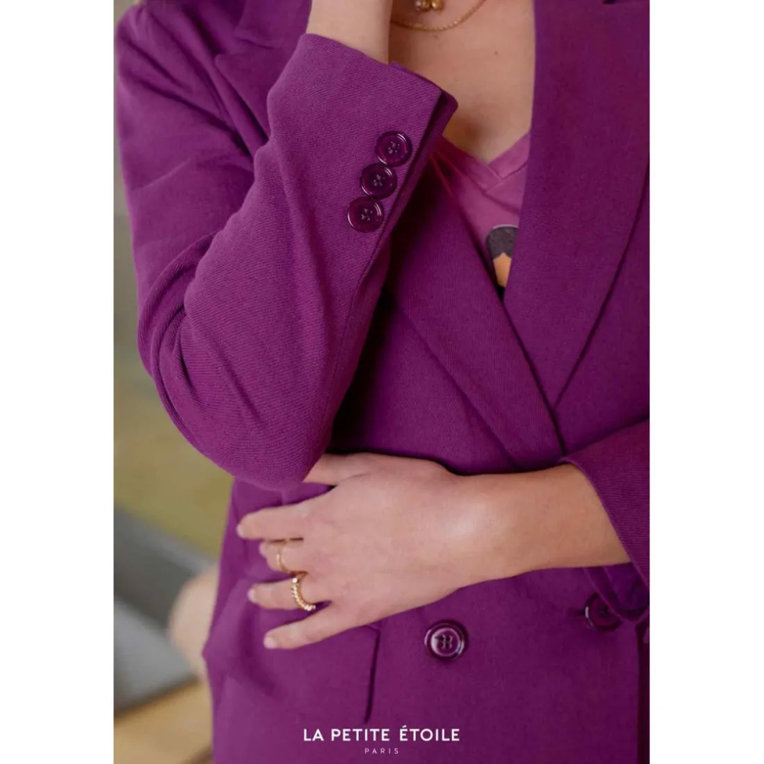 Veste Hilton violet en coton
