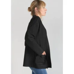 Veste kimono Sobrado noir brillant