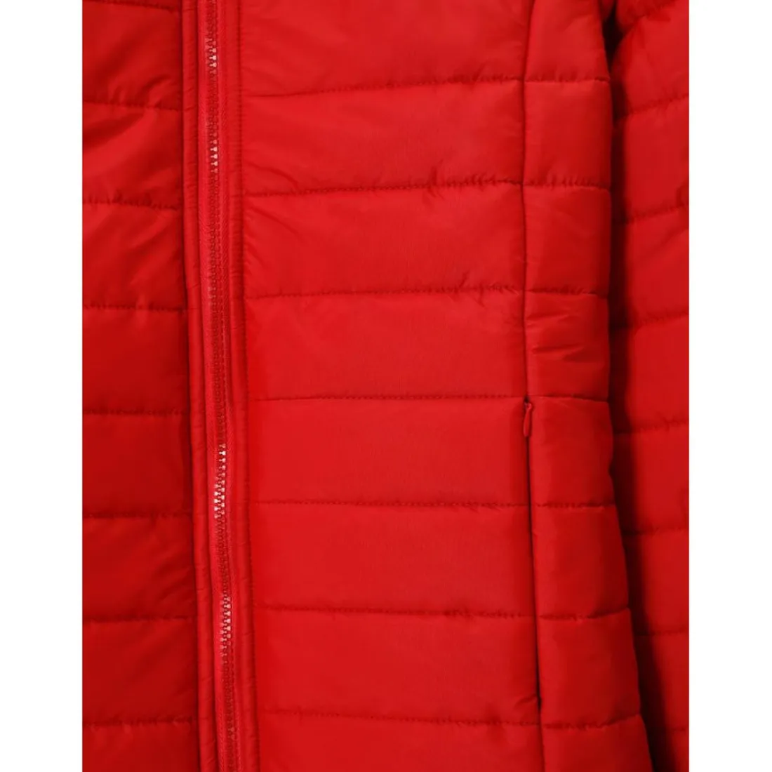 Veste matelassée avec fermeture éclair et poches - Rouge