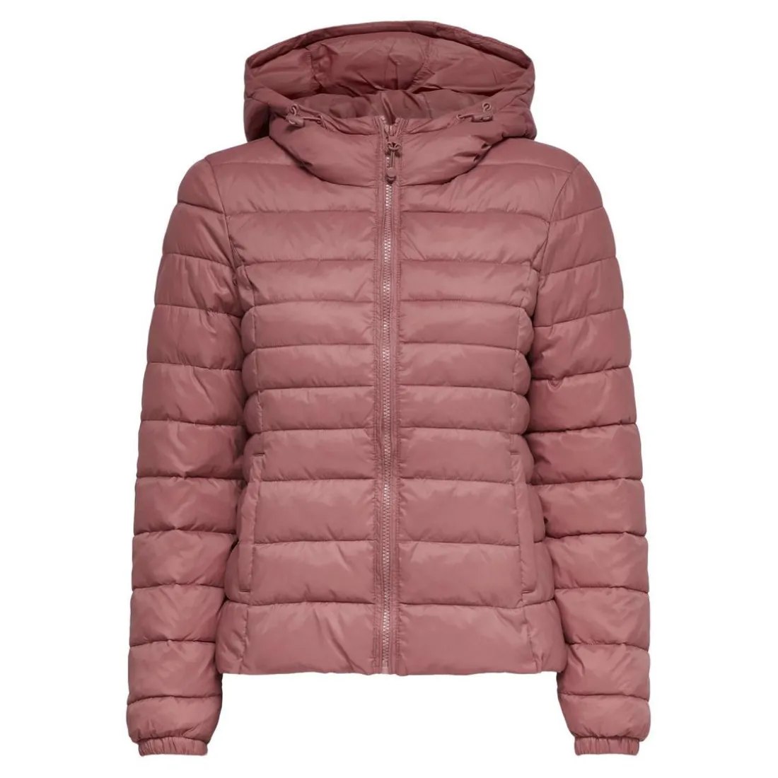 Veste matelassée Col montant haut Manches longues rose en nylon