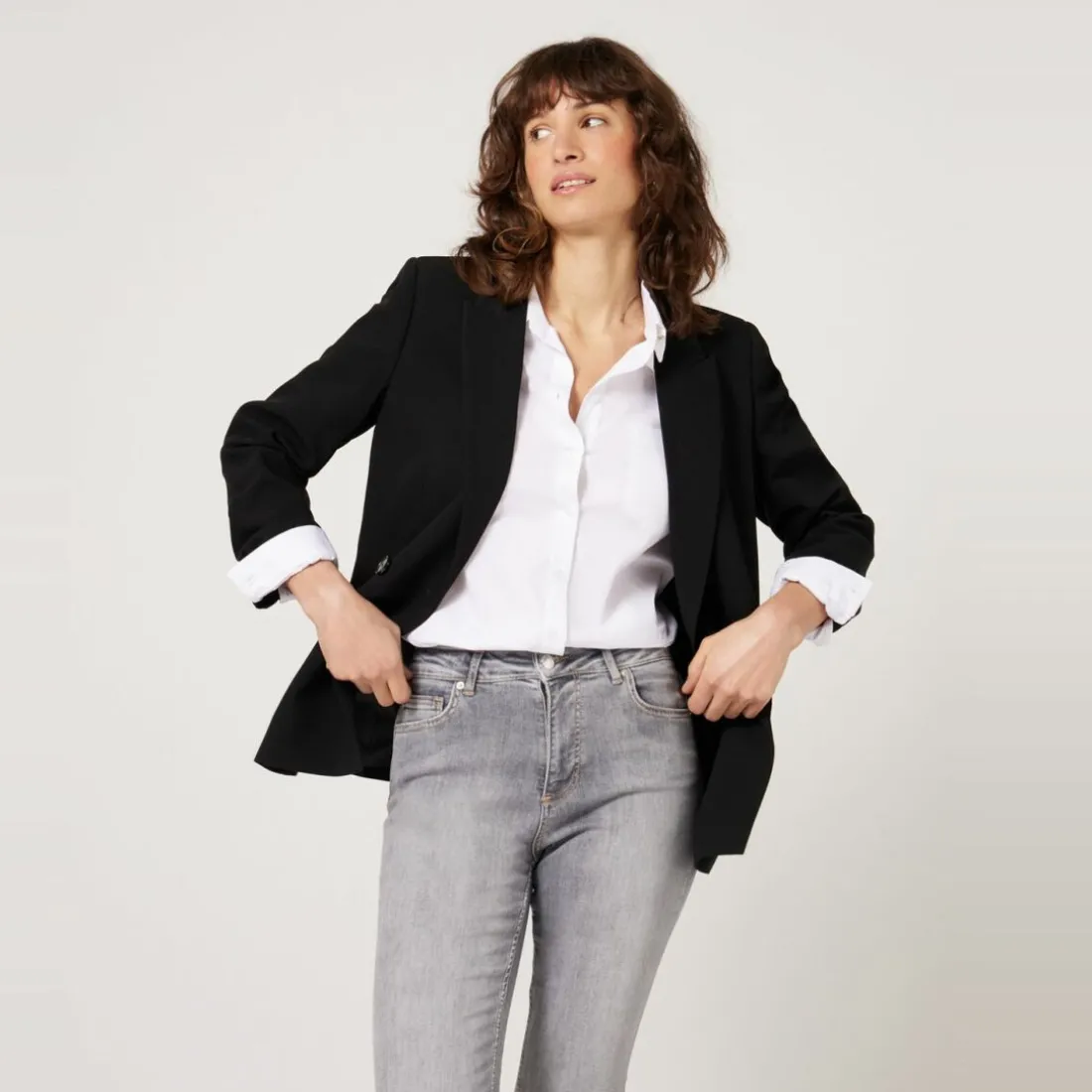 Veste mi-longue noire