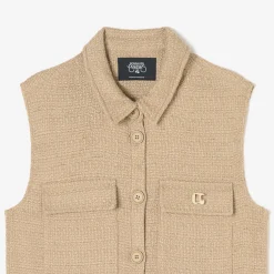 Veste sans manches en tweed ARLEY beige Cleo