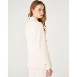 Veste tailleur double boutonnage rose